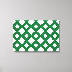 Toile Diamants blancs sur vert