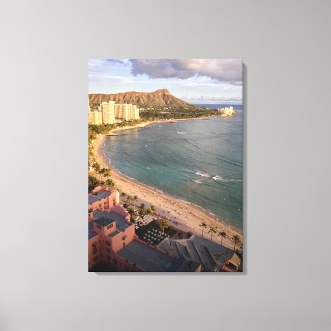 Toile Diamond Head, Waikiki Beach, Hawaii (Recto)