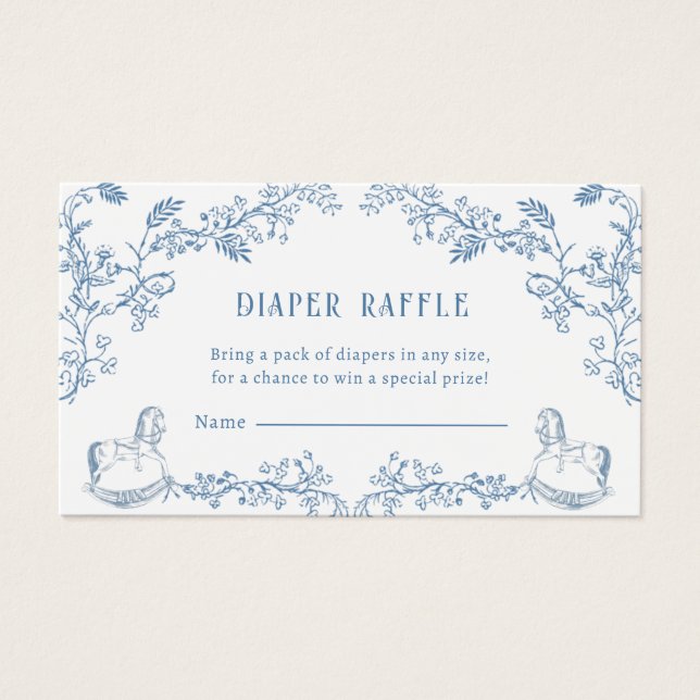 Toile Diaper Raffle Baby Shower Enclosure card (Vorderseite)