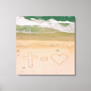 Toile Dieu est l'AMOUR, Jésus est l'Amour, la croix de l