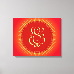 Toile Dieu Ganesha avec des rayons du soleil