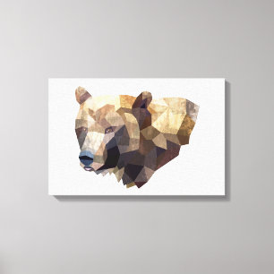 Toile d'illustration géométrique de l'ours