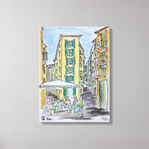 Toile Dîner en plein air dans le Vieux Nice Nice, Fran