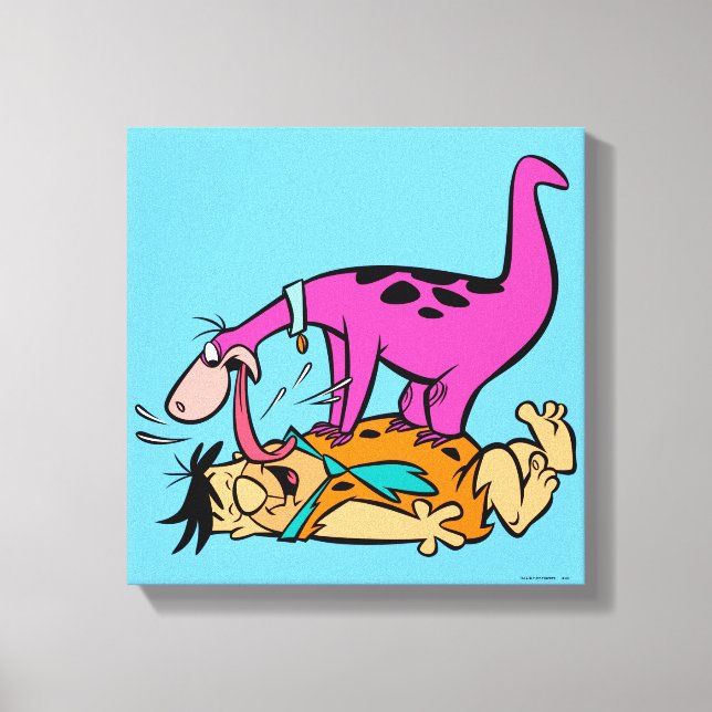 Toile Dino Licking Fred Flintstone (Recto)