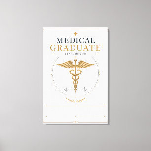 Toile Diplômé Médical Élégant Caducée 2026