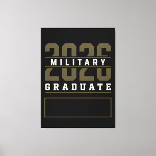 Toile Diplômé Militaire 2026 Cadeau Nom Personnalisé