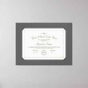 Toile Diplôme personnalisé traditionnel Charbon