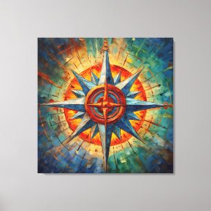 Toile Direction au Chaos (Rose Compass)