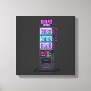 Toile Distributeur Automatique Japonais Cyberpunk Pixel 