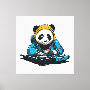 Toile DJ Kawaii Panda