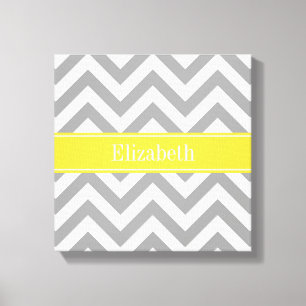 Toile Dk Gray White LG Chevron Pineapple Nom monogram