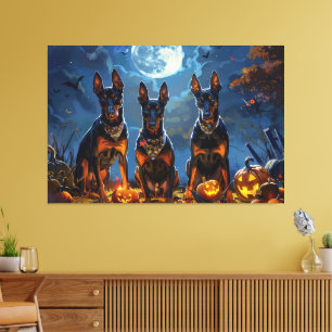 Toile Doberman Halloween Épouvantable