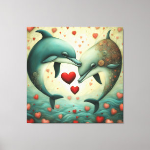 Toile Dolphin Love 2