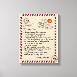 Toile Don Son  Lettre À Mon Fils Amour De Maman