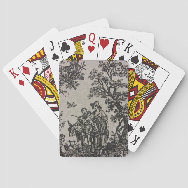 Toile — Donkey mit Frauen und Kind Spielkarten (Rückseite)