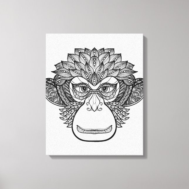 Toile Doodle singe face 6 (Recto)