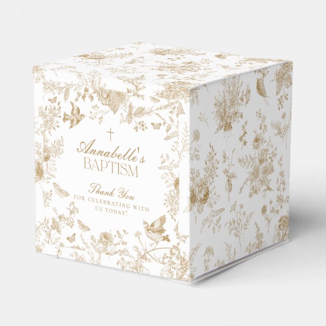 Toile D'Or De Jouy Floral Baptism Ballotins (Arrière)