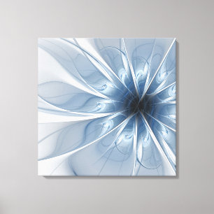 Toile Doux et tendreté bleu fleur imaginaire fractal cu