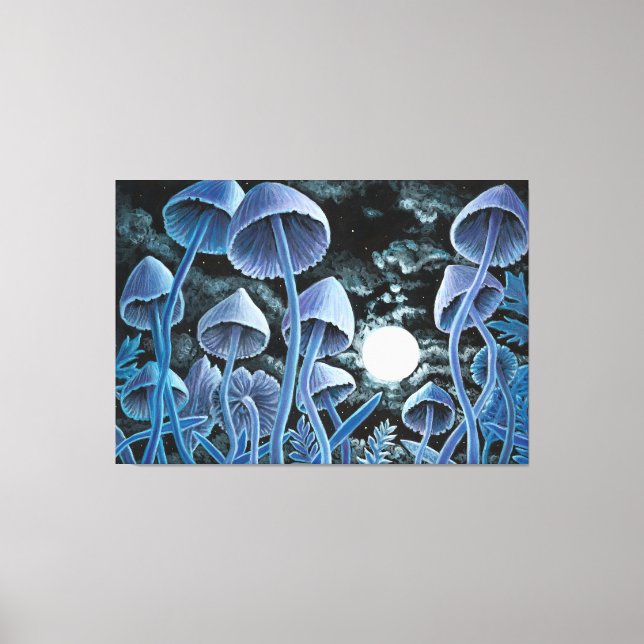 Toile Douze champignons magiques à pleine lune (Recto)