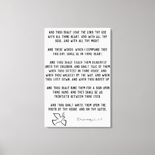 Toile Dove avec Deutéronome 6:5-9 KJV Versets de la Bibl