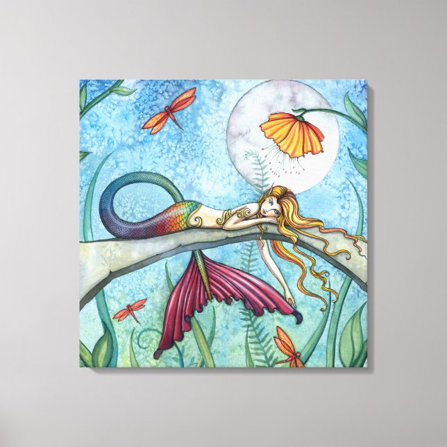 Toile Down by the Pond Mermaid Art par Molly Harrison (Recto)