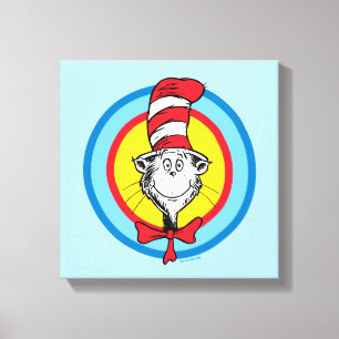 Toile Dr Seuss   Chat dans le graphique de la tête du Ca