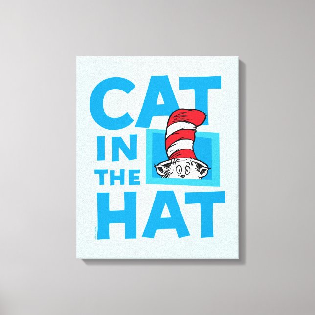 Toile Dr Seuss | Chat dans le logo du Casquette (Recto)
