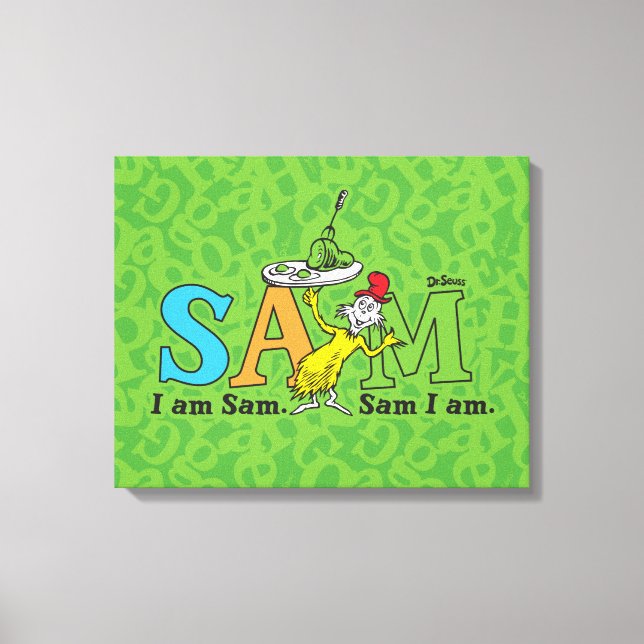 Toile Dr. Seuss | Je suis Sam. Sam je suis. (Recto)