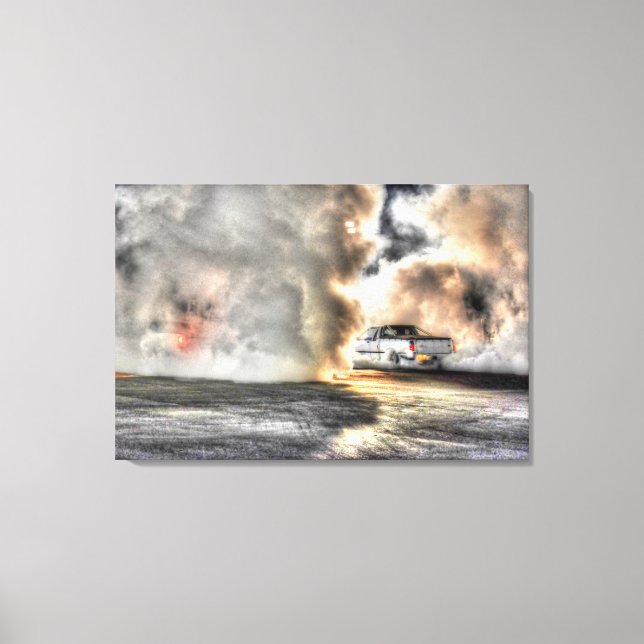 TOILE DRAG VOITURE BRÛLER SUR LE TABAGISME PNEUS AUSTRAL (Recto)