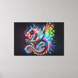 Toile Dragon de feu coloré
