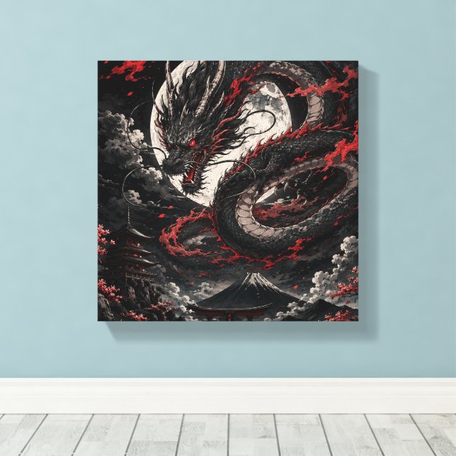 Toile Dragon de la Lune de Sang (Insitu (Plancher de Bois))