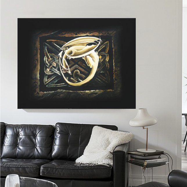 Toile Dragon de l'art celtique couleur crème Fantastique (Créateur téléchargé)