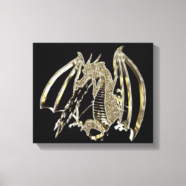 Toile Dragon d'or feu respirant Dragon (Recto)