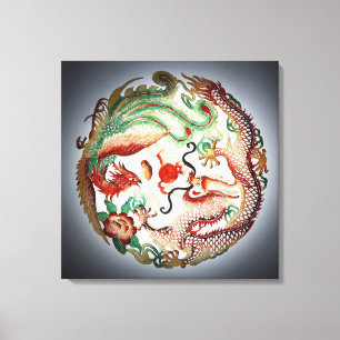 Toile Dragon et pochoir de Phoenix