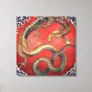 Toile Dragon par Katsushika Hokusai GalleryHD Fine Art