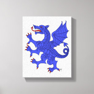 Toile Dragon Rampant Azure