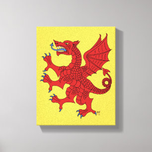 Toile Dragon Rampant Gules