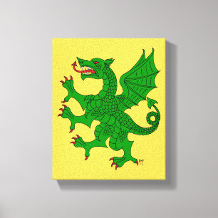 Toile Dragon Rampant Vert