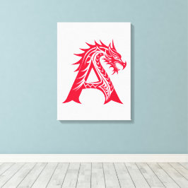Toile Dragon Styled Letter A, Dragon Alphabet, Monogram