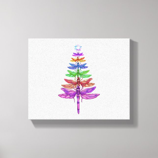 Toile Dragonfly Christmas Tree Chemise Insect Lover Xmas (Recto)