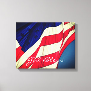 Toile Drapeau Américain - Canvas Enveloppé Dieu