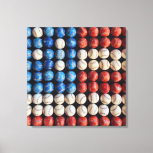Toile Drapeau américain de baseball