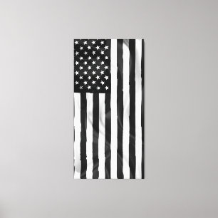 Toile Drapeau Américain En Noir Et Blanc