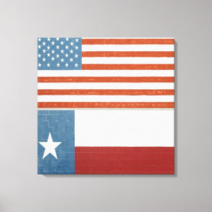 Toile Drapeau américain et texan USA Rouge Blanc et Bleu