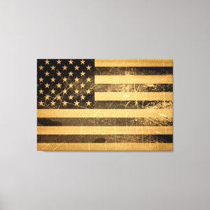 Toile Drapeau américain Grunge 4