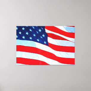 Toile Drapeau américain Impressionnisme Abstrait