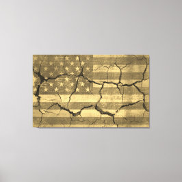 Toile Drapeau américain sur mur fissuré Vintage