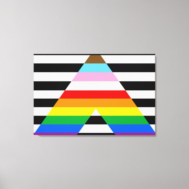 Toile Drapeau de fierté allié du progrès LGBTQ (Recto)