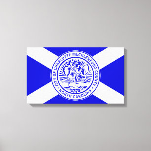 Toile Drapeau de la ville de Charlotte (Caroline du Nord