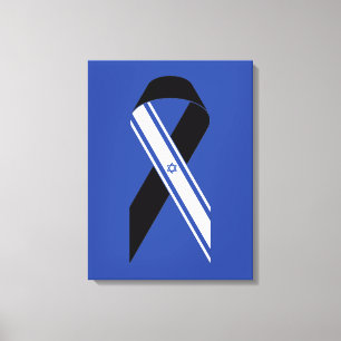 Toile Drapeau d'Israël noir monument bleu